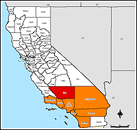 Map of Declared Counties for Disaster 1577