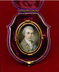 James Madison, bust portrait miniature, facing slightly right