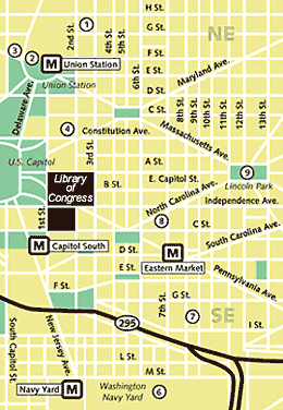 The map of the Capitol Hill area of Washington, DC