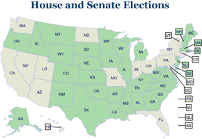 USA Map House and Senate Election