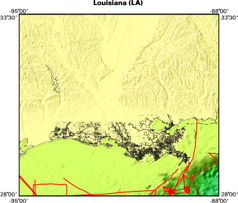 Map of Atlas area: la, navigation