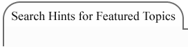 Search Hints for Featured Topics