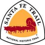 Logo with oxen and freight wagon represents the Santa Fe National Historic Trail partnership
