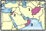 World map highlighting the Eastern Mediterranean region