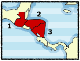 World map highlighting the region of Central America