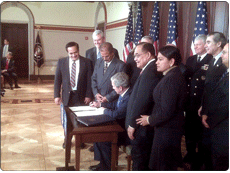 Signing Ceremony at the White House for the Three Pacific Marine Monuments January 6, 2008. Photo courtesy of DAS for Insular Affairs, Doug Domenech