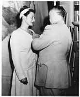 Virginia Hall receiving the Distinguished Service Cross