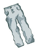 Illustration of a pair of blue jeans