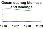 Ocean quahog biomass and landings **click to enlarge**