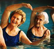 women exercising in swimming pool