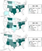 Respirable quartz:  Geometric mean coal mining exposures by state, MSHA inspector and mine operator samples, 1982–1999