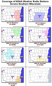 NOAA Weather Radio Coverage Across Southern Wisconsin