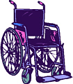 Drawing of a wheelchair. Wheelchairs are available throughout the Clinical Center.