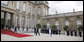 President George W. Bush is welcomed by French President Nicolas Sarkozy for a dinner Friday evening, June 13, 2008, at the Elysee Palace in Paris. White House photo by Eric Draper