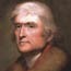 Portrait of Thomas Jefferson by James L. Dick showing Jefferson with white hair.
