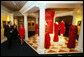 Duke Blackwood, Director of the Ronald Reagan Presidential Library and Museum, guides Mrs. Laura Bush and Mrs. Nancy Reagan on a tour of the Red Dress Exhibit at the Ronald Reagan Presidential Library and Museum Wednesday, Feb. 28, 2007, in Simi Valley, Calif. The exhibit features red dresses and suits worn by America’s First Ladies who have joined the Heart Truth campaign to raise awareness of heart disease as the #1 killer of women. White House photo by Shealah Craighead