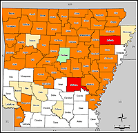 Map of Declared Counties for Disaster 1751