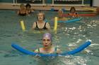 Photo of a water aerobics class. - Click to enlarge in new window.