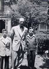 Ben Stonehill (center), Lennox Lee Stonehill, Bobby Stonehill, New York, ca. 1948.