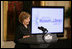 Mrs. Laura Bush offers remarks at the 2008 National Medals for Museum and Library Service Ceremony in the East Room of the White House, Oct. 7, 2008. The First Lady honored five libraries and five museums for their outstanding contributions to public service.