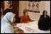 Laura Bush meets with civic leaders at Centre for the Book, an institution established to create a culture of literacy in South Africa, Tuesday, July 12, 2005 in Cape Town.