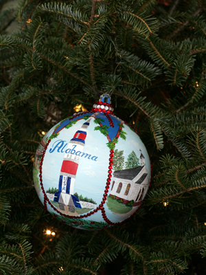 Alabama Congressman Robert Aderholt selected artist Mona Ivey to decorate the 4th District's ornament for the 2008 White House Christmas Tree.