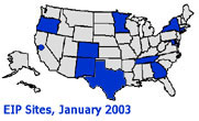 Image: U.S. map showing EIP sites.