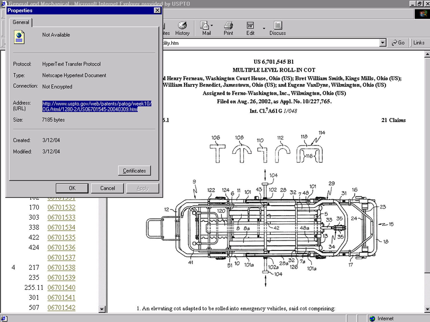 Figure 4 Property Tab in Internet Explorer