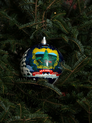 Vermont Senator Bernie Sanders selected artist Lawrence Nowlan to decorate the State's ornament for the 2008 White House Christmas Tree.