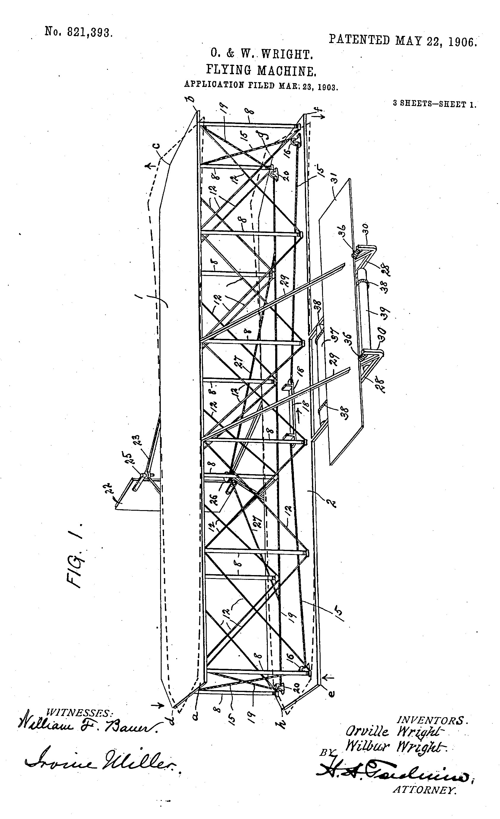 Figure 3 Specifications from Wright Brothers' Patent #821,393