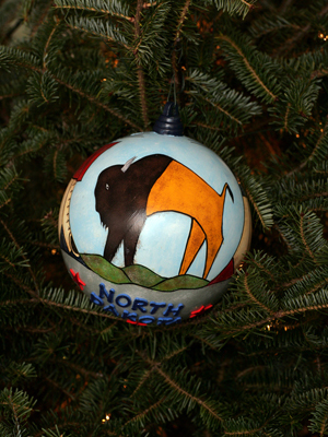 North Dakota Senator Byron Dorgan selected artist Butch Thunder Hawk to decorate the State's ornament for the 2008 White House Christmas Tree. 