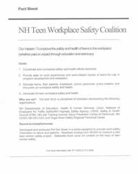 Image of NIH Teen Workplace Safety Coalition Fact Sheet