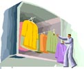 Illustration of an oversized wardrobe