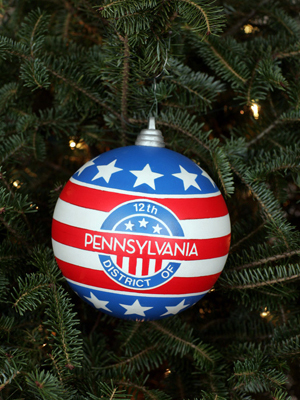 Pennsylvania Congressman John Murtha selected artist Richard Newill to decorate the 12th District's ornament for the 2008 White House Christmas Tree