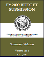 Cover of the Fiscal Year 2009 Budget Submission