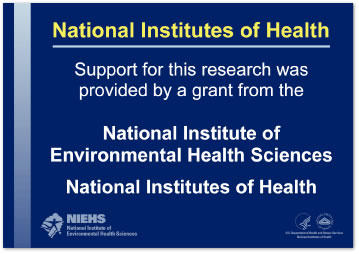 Support for this research was provided by a grant from the National Institute of Environmental Health Sciences, National Institutes of Health