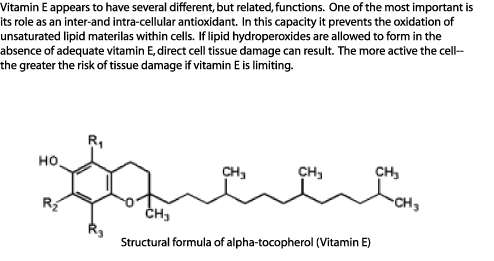 The chemical structure of vitamin E