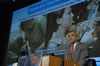 Acting NIH Director Raynard Kington, M.D., Ph.D. welcomes conference attendees to the NIH