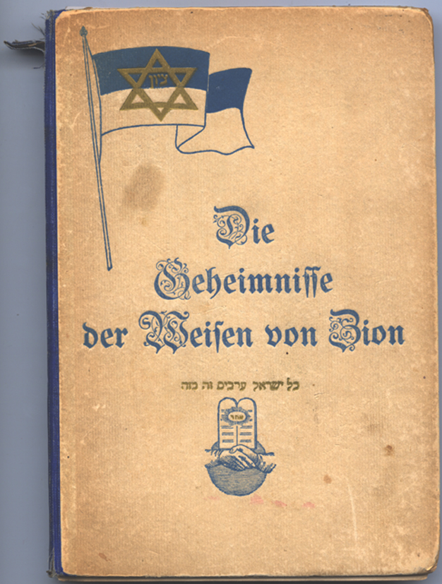 The Secrets of the Wise Men of Zion is the first documented version of the Protocols published outside of Russia. Published in Charlottenburg, Germany, 1920.