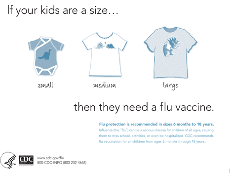 Flu vaccine for kids poster