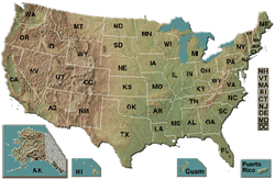 United States map.