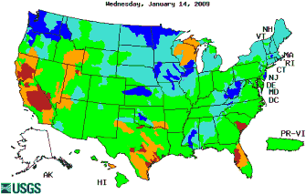 7-day streamflow conditon map