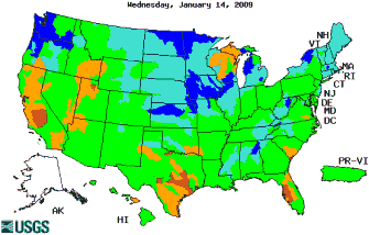 14-day streamflow conditon map