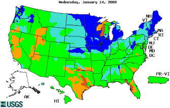 28-day streamflow conditon map