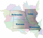 Nebraska, Iowa, Kansas, Missouri