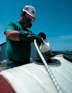 protective gear used with chemical spray