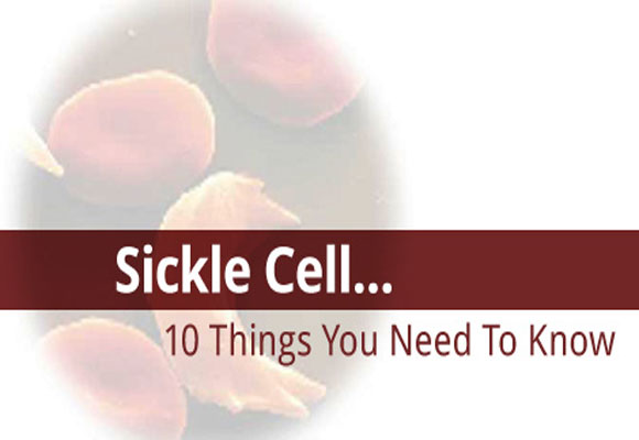 The front of the card has a image of sickle cells and it says, 
