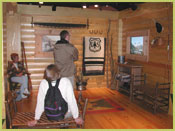 The Lodge in the Information Center.  The  Information Center has five open-captioned videos about the history of the Forest Service
