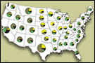 A map summarizes major uses of land in 2002.