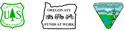 USFS, Oregon ATV, and BLM logos